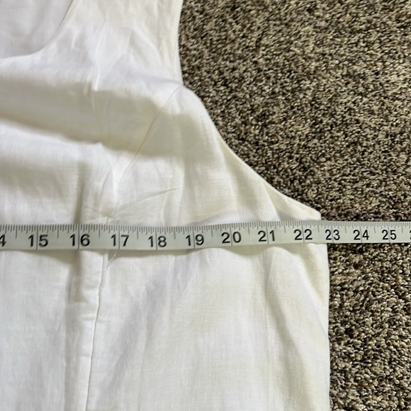 Talbots White Linen Sleeveless Dress Talbots Embroidered Dress - Picture 6 of 11